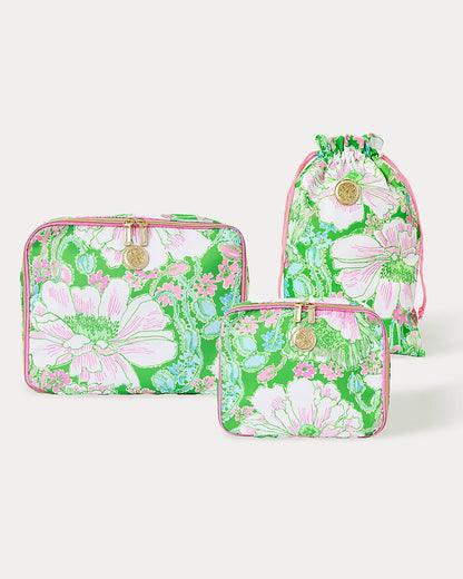 Lilly Pulitzer - Gwp Packing Cube Set - Putting Green Poppyland