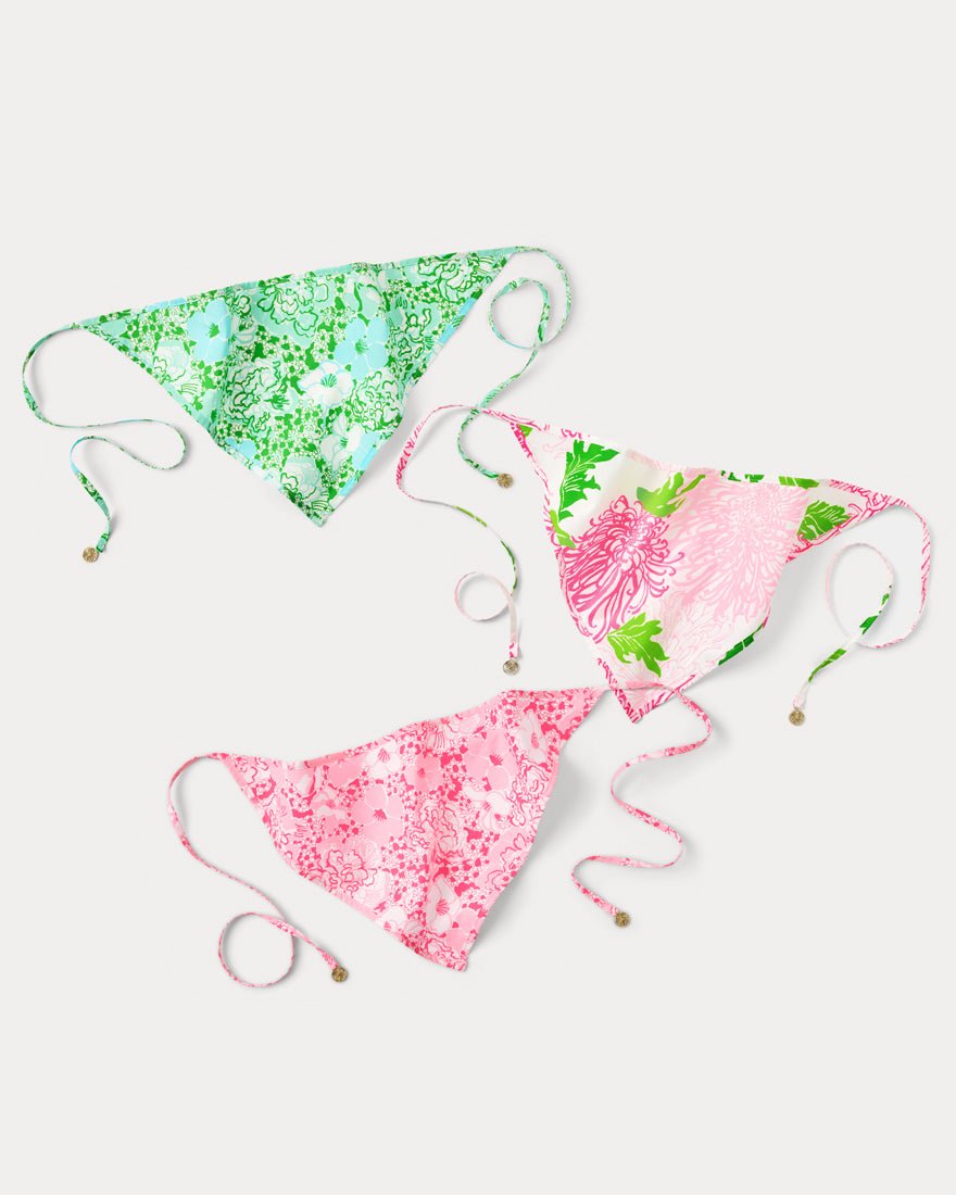 Lilly Pulitzer - Gwp Set Of 3 Head Scarves - Mint Condition Burst Of Joy