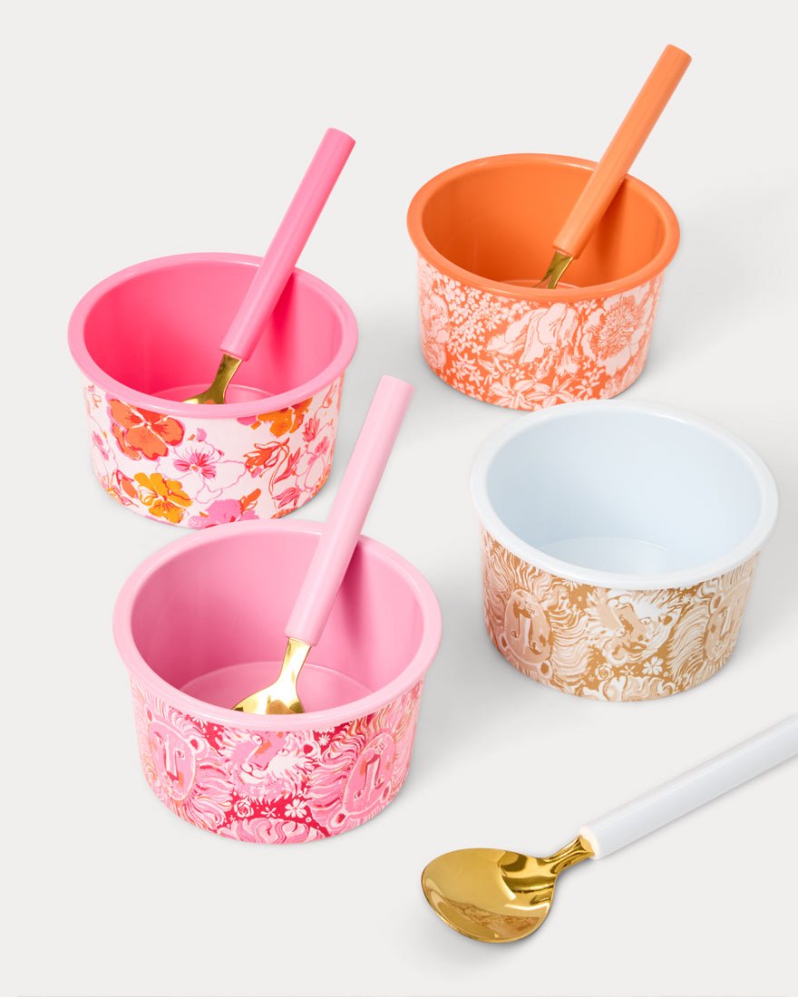 Lilly Pulitzer - Gwp Set Of 4 Ice Cream Cup - Paradise Punch Jims Stuff