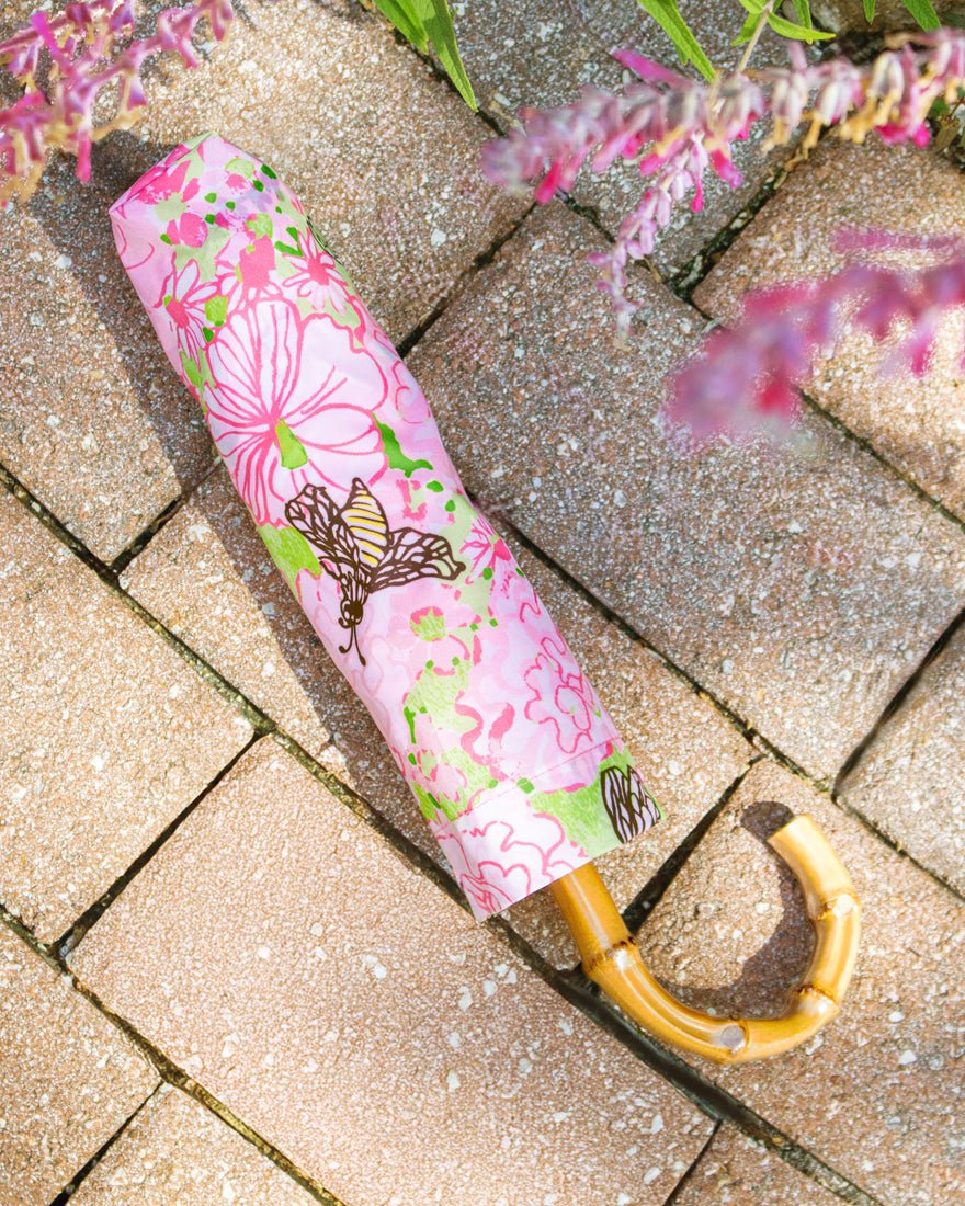 Lilly Pulitzer - Gwp Travel Umbrella - Pistachio Macaron Bees Knees