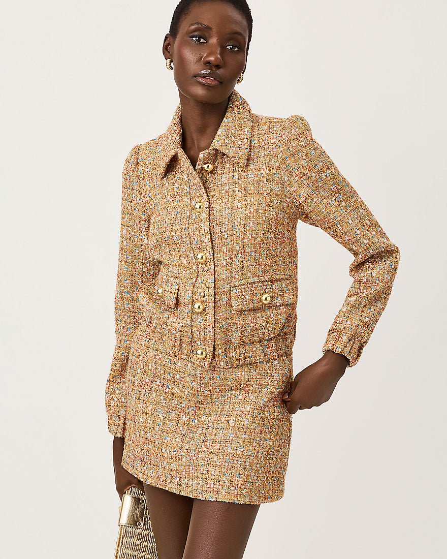 Lilly Pulitzer - Gwynnie Boucle Jacket - Iced Latte Golden Age Eyelash Boucle