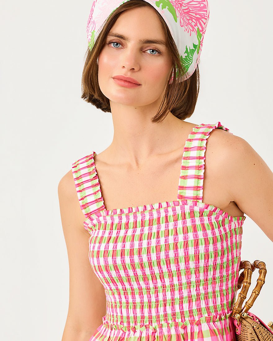 Lilly Pulitzer - Hadly Skirted Romper - Cherry Blossom Pink Summer Lovin Gingham