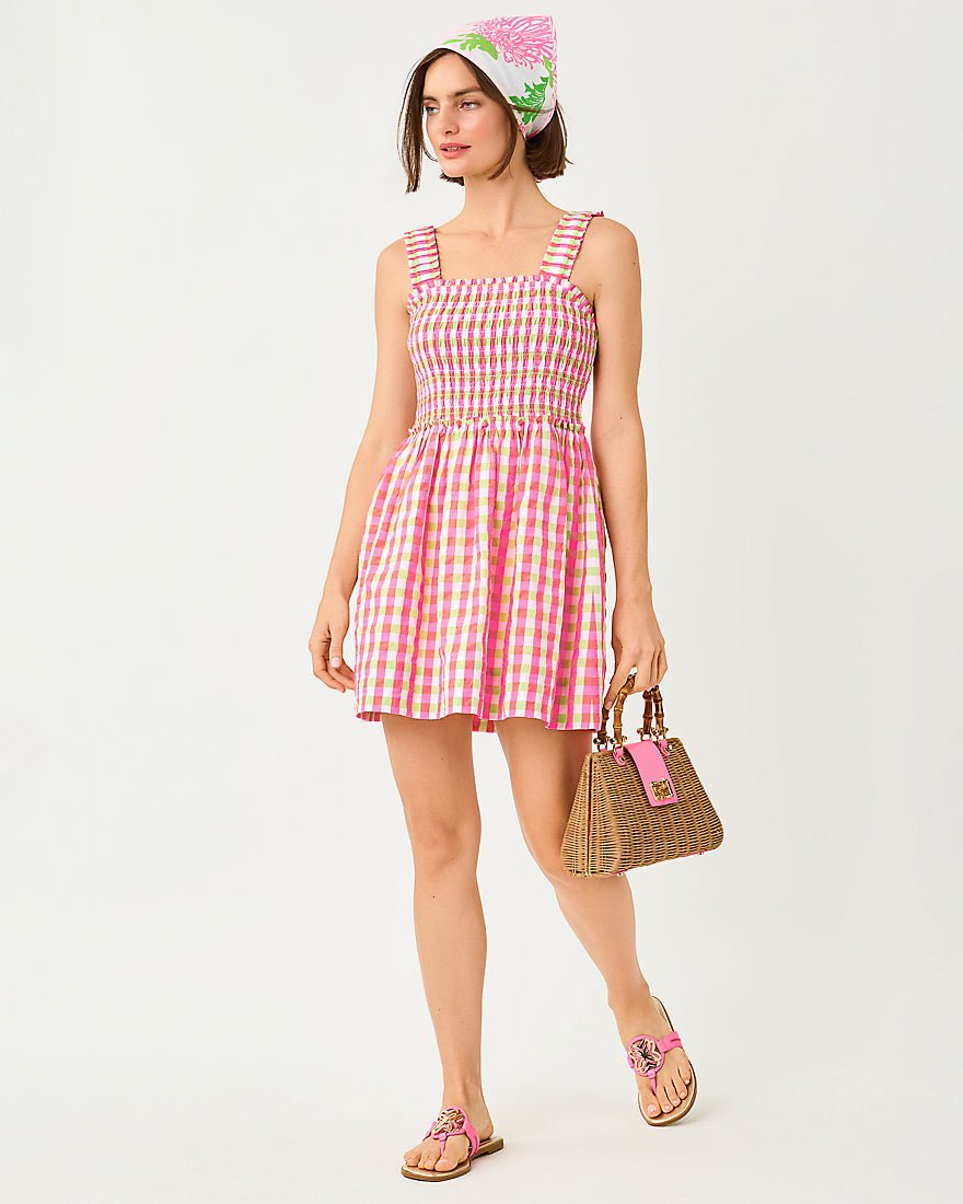Lilly Pulitzer - Hadly Skirted Romper - Cherry Blossom Pink Summer Lovin Gingham