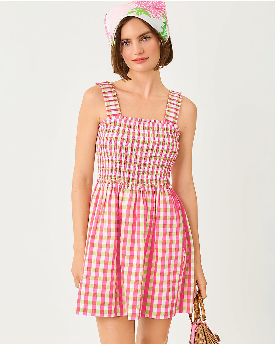 Lilly Pulitzer - Hadly Skirted Romper - Cherry Blossom Pink Summer Lovin Gingham