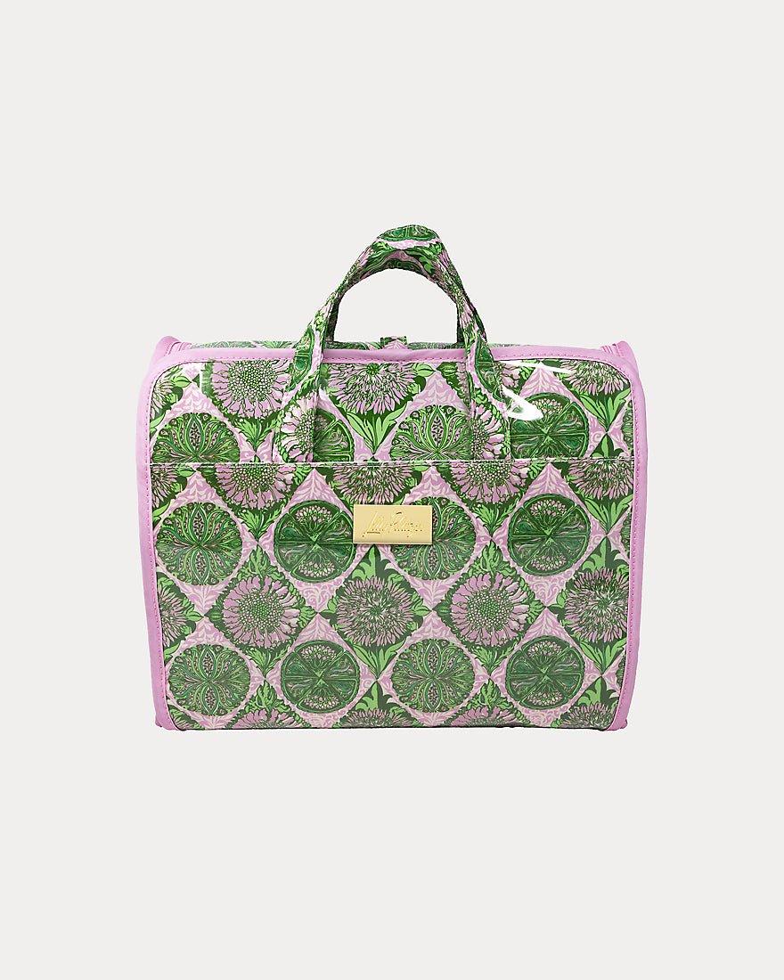 Lilly Pulitzer - Hanging Toiletry Bag - Oleander Pink Tropical Tiles