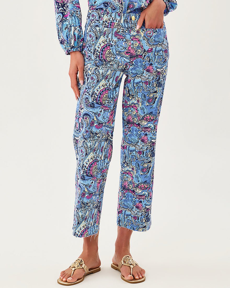 Lilly Pulitzer - Harleen High Rise Crop Jean - Multi Paisley Parade
