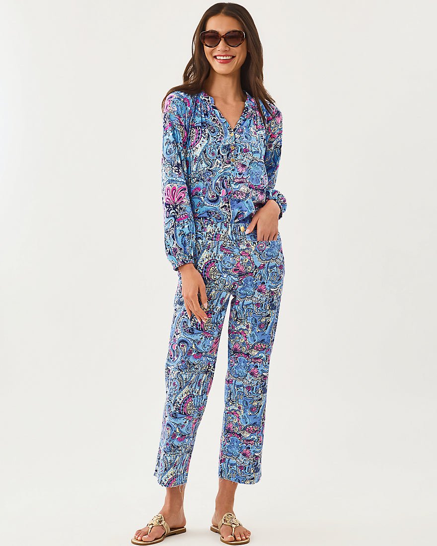 Lilly Pulitzer - Harleen High Rise Crop Jean - Multi Paisley Parade