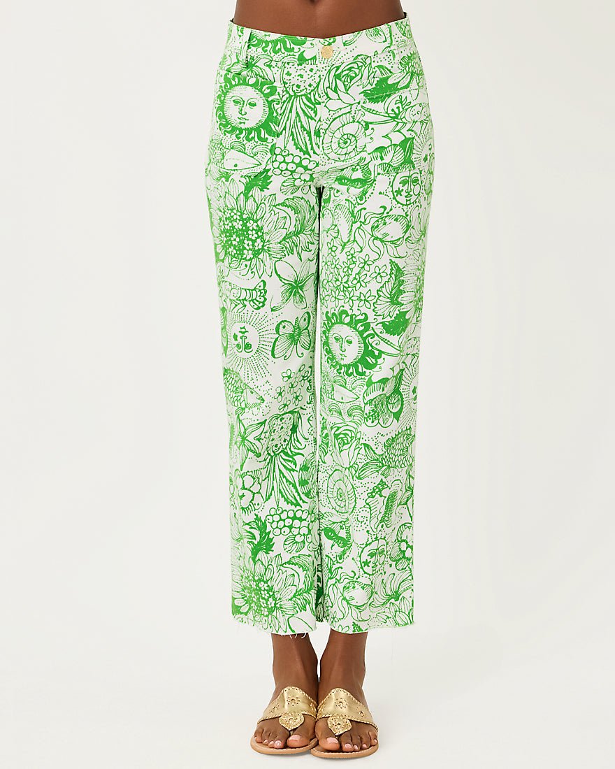 Lilly Pulitzer - Harleen High Rise Crop Jean - Putting Green Fleur De Lilly
