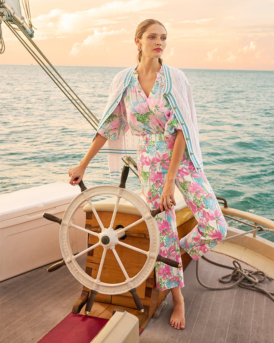 Lilly Pulitzer - Harleen High Rise Crop Jean - Resort White Viney Liney