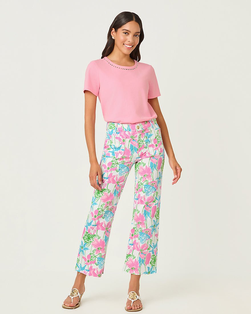 Lilly Pulitzer - Harleen High Rise Crop Jean - Resort White Viney Liney