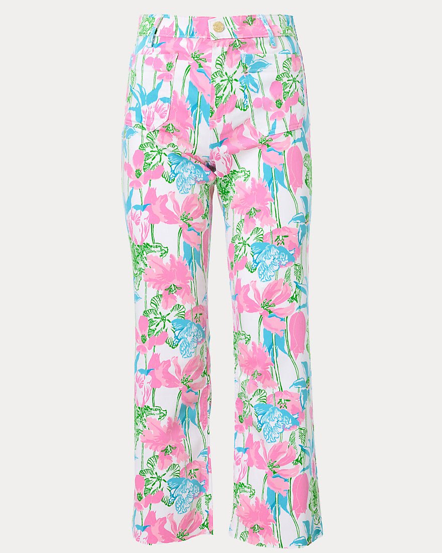 Lilly Pulitzer - Harleen High Rise Crop Jean - Resort White Viney Liney