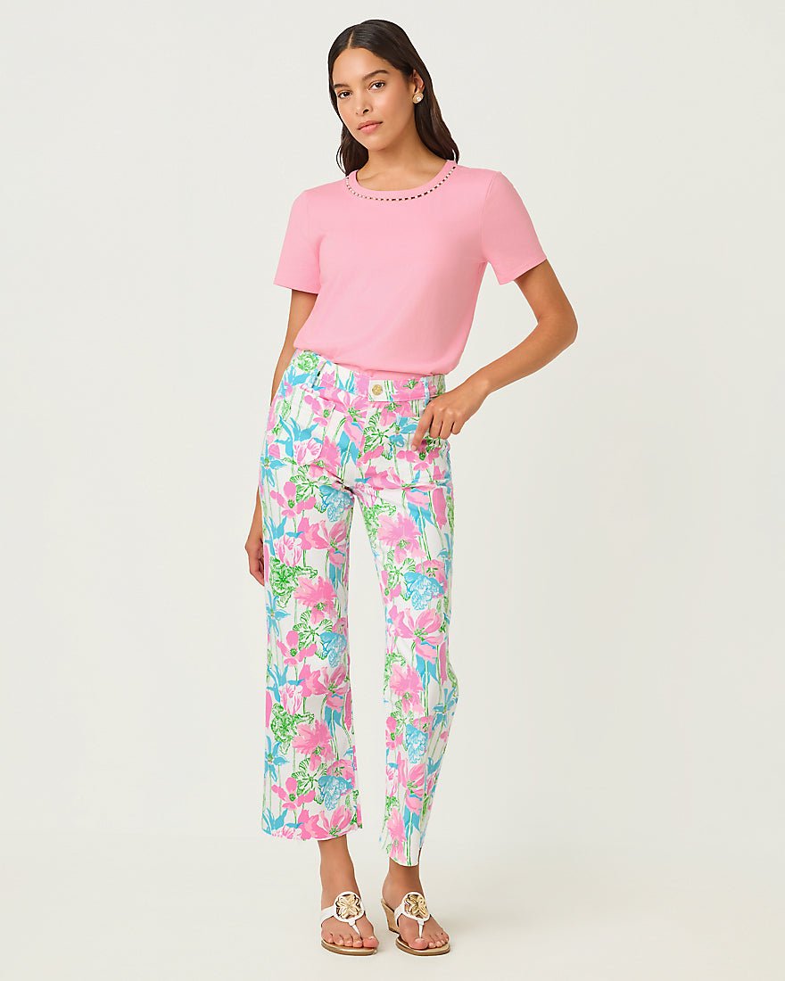 Lilly Pulitzer - Harleen High Rise Crop Jean - Resort White Viney Liney