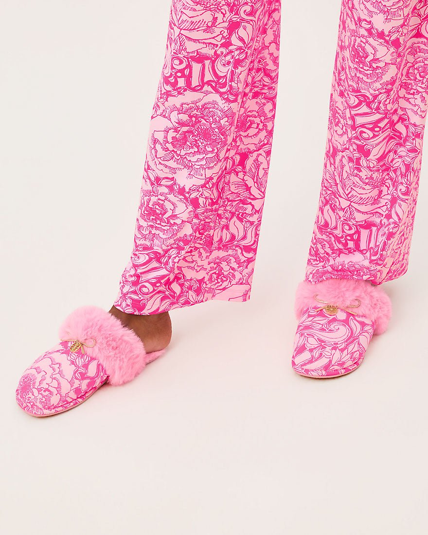 Lilly Pulitzer - Harte Bow Slipper - Pink Aster A Rose By Any Other Name