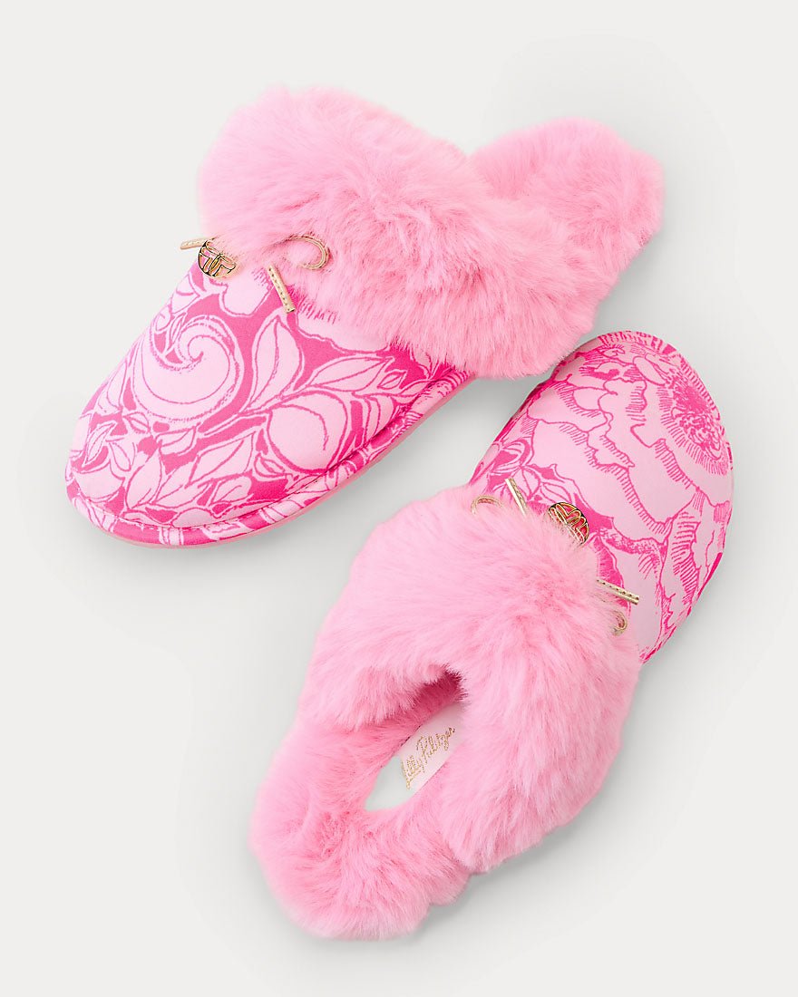 Lilly Pulitzer - Harte Bow Slipper - Pink Aster A Rose By Any Other Name
