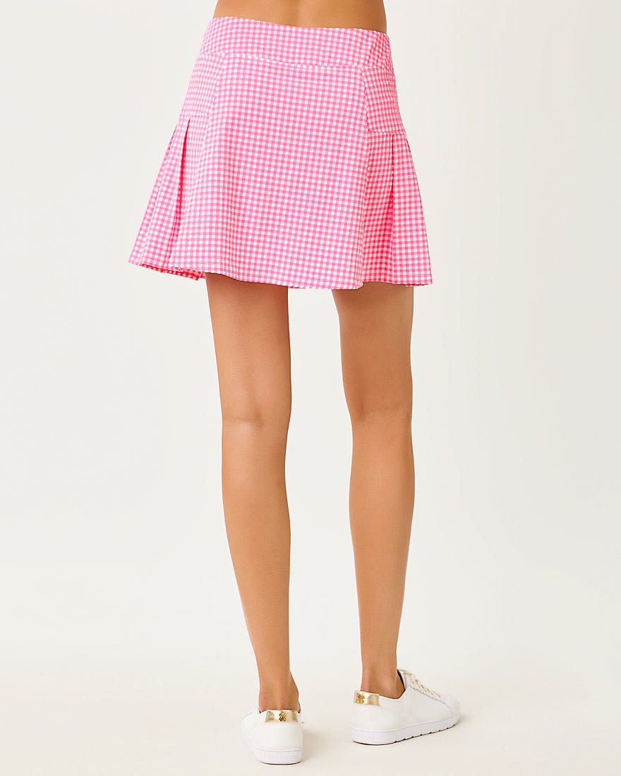 Lilly Pulitzer - Huxdey Skort Upf 50 Plus - Cherry Blossom Pink Mini Performance Gingham