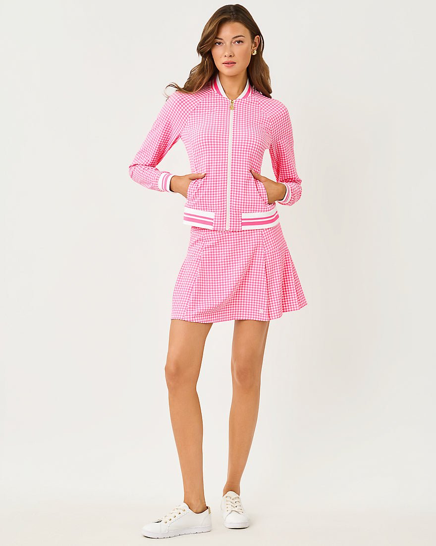 Lilly Pulitzer - Jaydea Jacket Upf 50 Plus - Cherry Blossom Pink Mini Performance Gingham