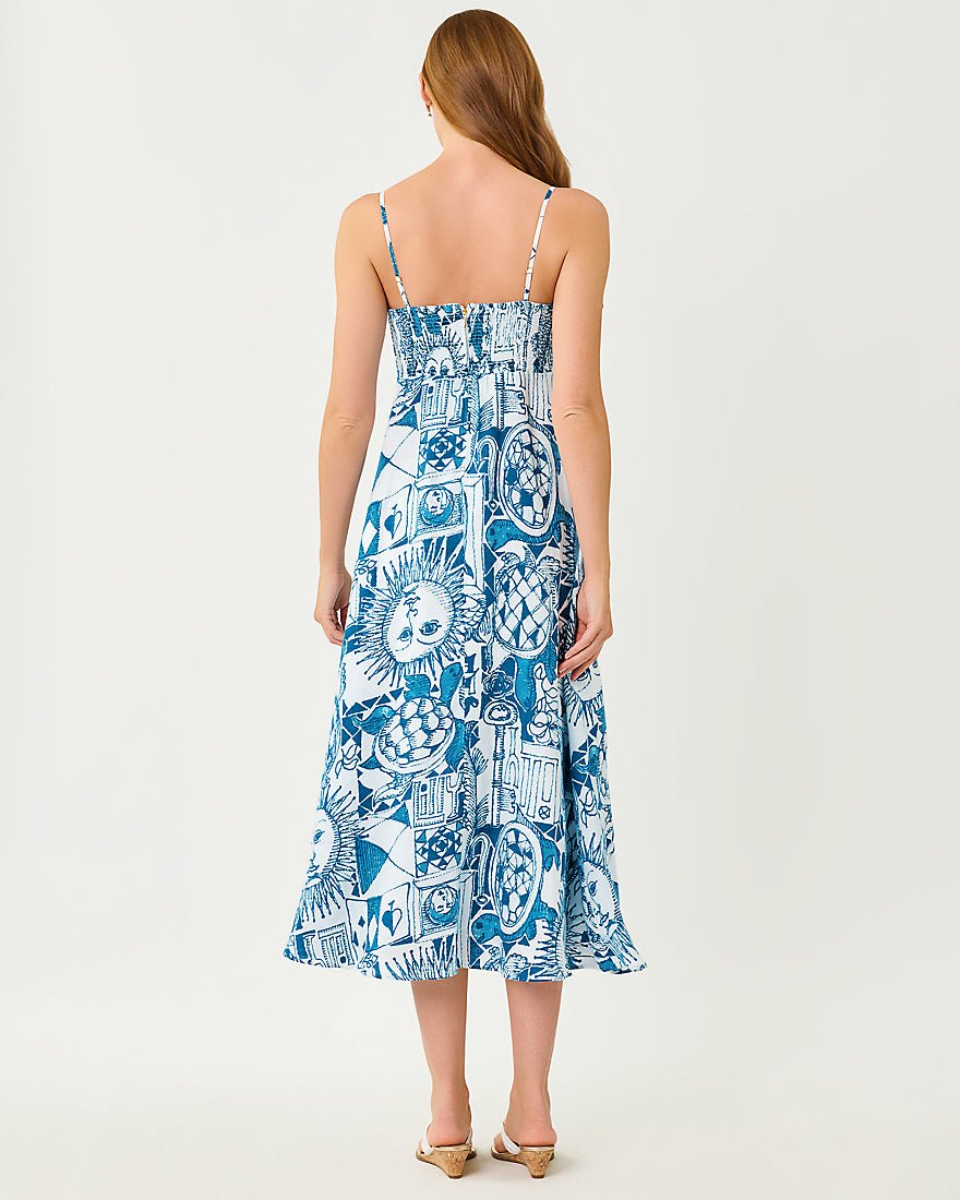 Lilly Pulitzer - Jorgian Linen Midi Dress - Resort White Oversized Harlillyquin