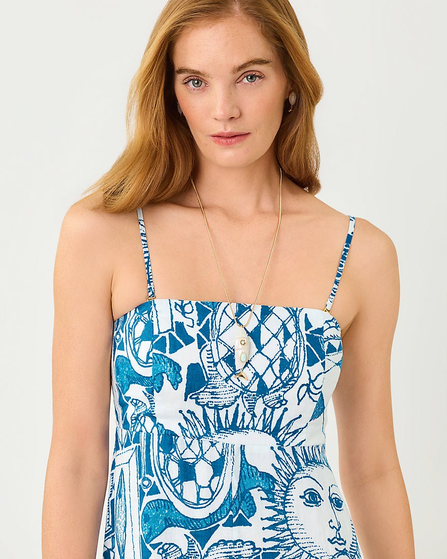Lilly Pulitzer - Jorgian Linen Midi Dress - Resort White Oversized Harlillyquin