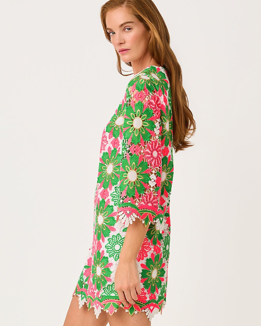 Lilly Pulitzer - Jouri Lace Dress - Cherry Blossom Pink Sunshine Tile Lace