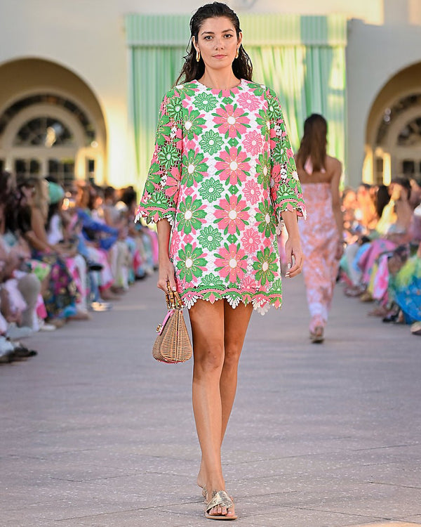 Lilly Pulitzer - Jouri Lace Dress - Cherry Blossom Pink Sunshine Tile Lace