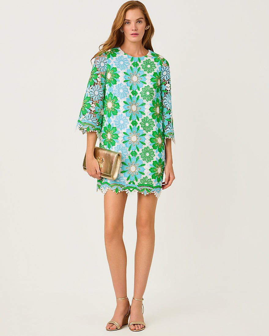 Lilly Pulitzer - Jouri Lace Dress - Putting Green Sunshine Tile Lace