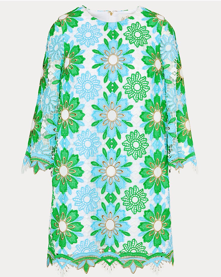 Lilly Pulitzer - Jouri Lace Dress - Putting Green Sunshine Tile Lace