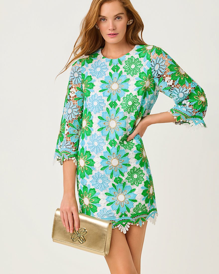 Lilly Pulitzer - Jouri Lace Dress - Putting Green Sunshine Tile Lace