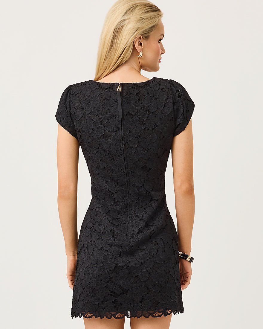 Lilly Pulitzer - Jules Short Sleeve Romper - Noir Petal Pusher Lace