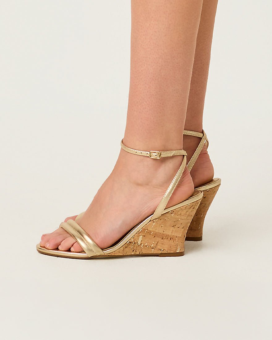 Lilly Pulitzer - Junie Wedge - Gold Metallic