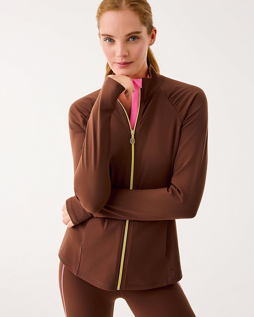 Lilly Pulitzer - Justine Full Zip Jacket Upf 50 Plus - French Roast