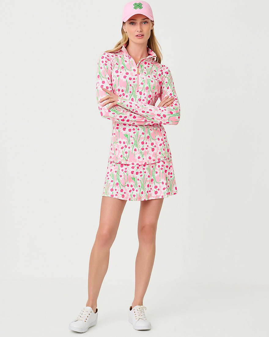 Lilly Pulitzer - Justine Half Zip Upf 50 Plus - Conch Shell Pink Lil Sunny Daisies