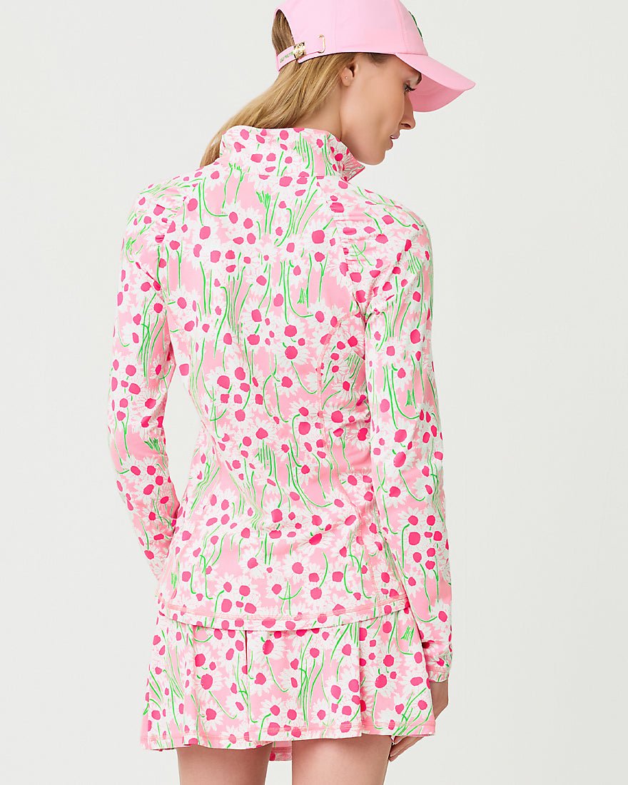 Lilly Pulitzer - Justine Half Zip Upf 50 Plus - Conch Shell Pink Lil Sunny Daisies