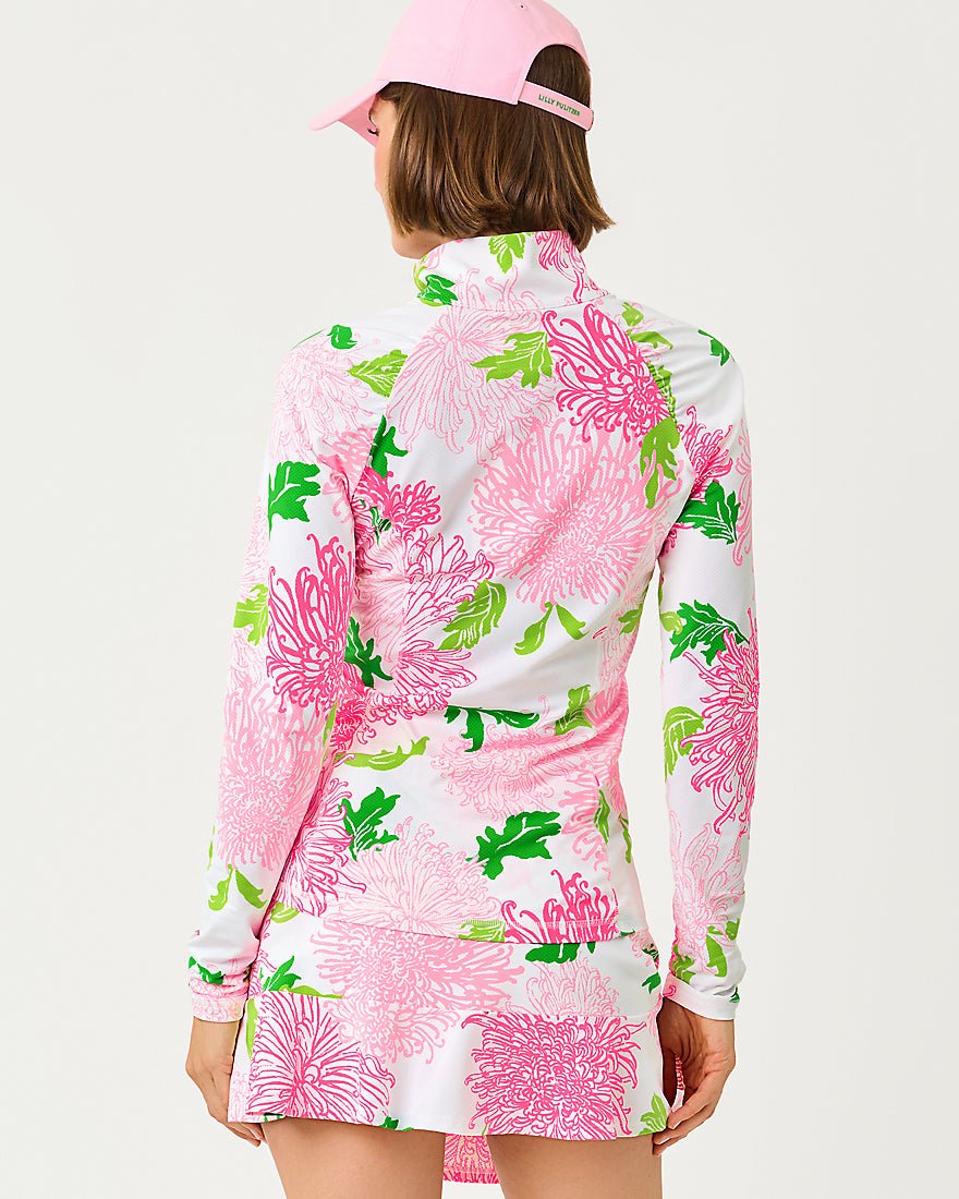 Lilly Pulitzer - Justine Half Zip Upf 50 Plus - Resort White Lil Go With The Flow