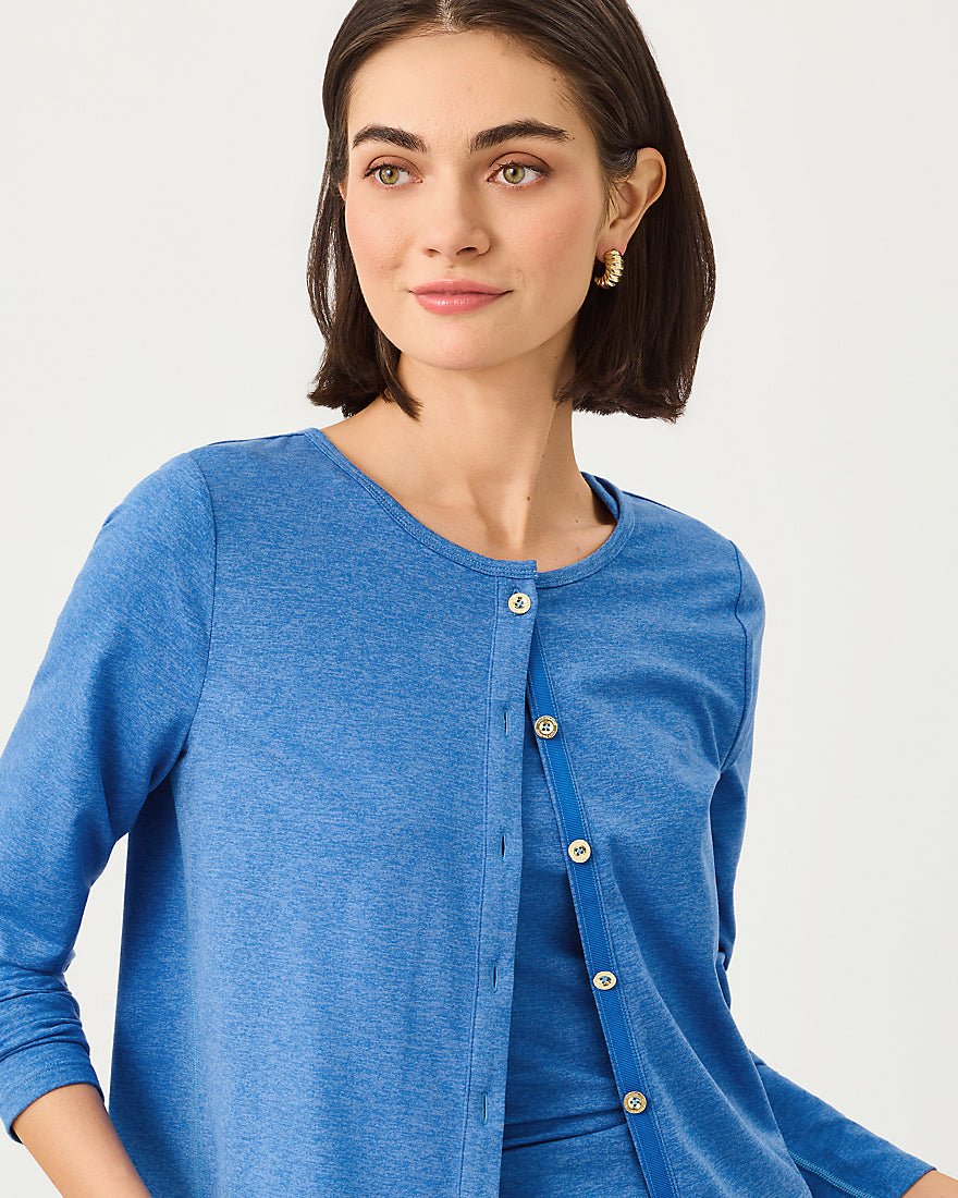 Lilly Pulitzer - Kai Cardigan Upf 50 Plus - Heathered Merriweather Blue
