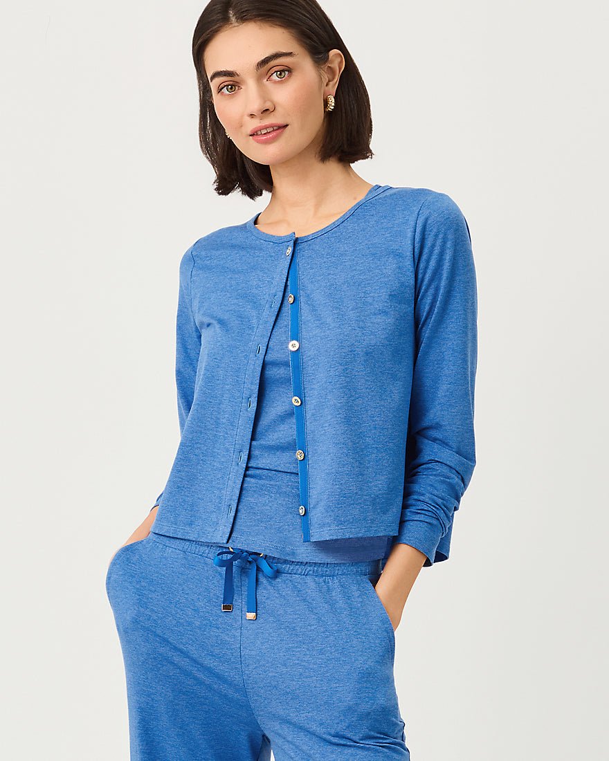 Lilly Pulitzer - Kai Cardigan Upf 50 Plus - Heathered Merriweather Blue
