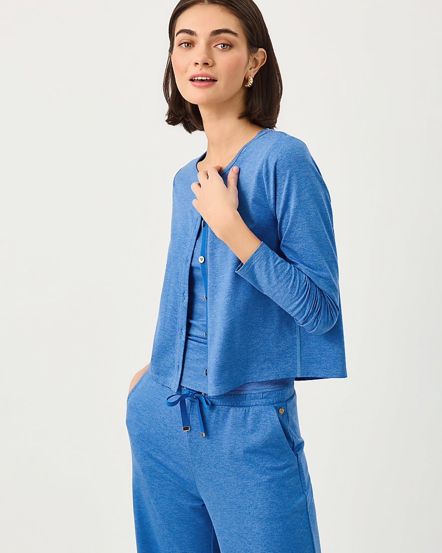 Lilly Pulitzer - Kai Cardigan Upf 50 Plus - Heathered Merriweather Blue