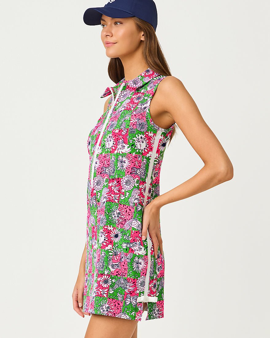 Lilly Pulitzer - Kathy Bow Dress Upf 50 Plus - Cherry Blossom Pink Lil Chicken Check