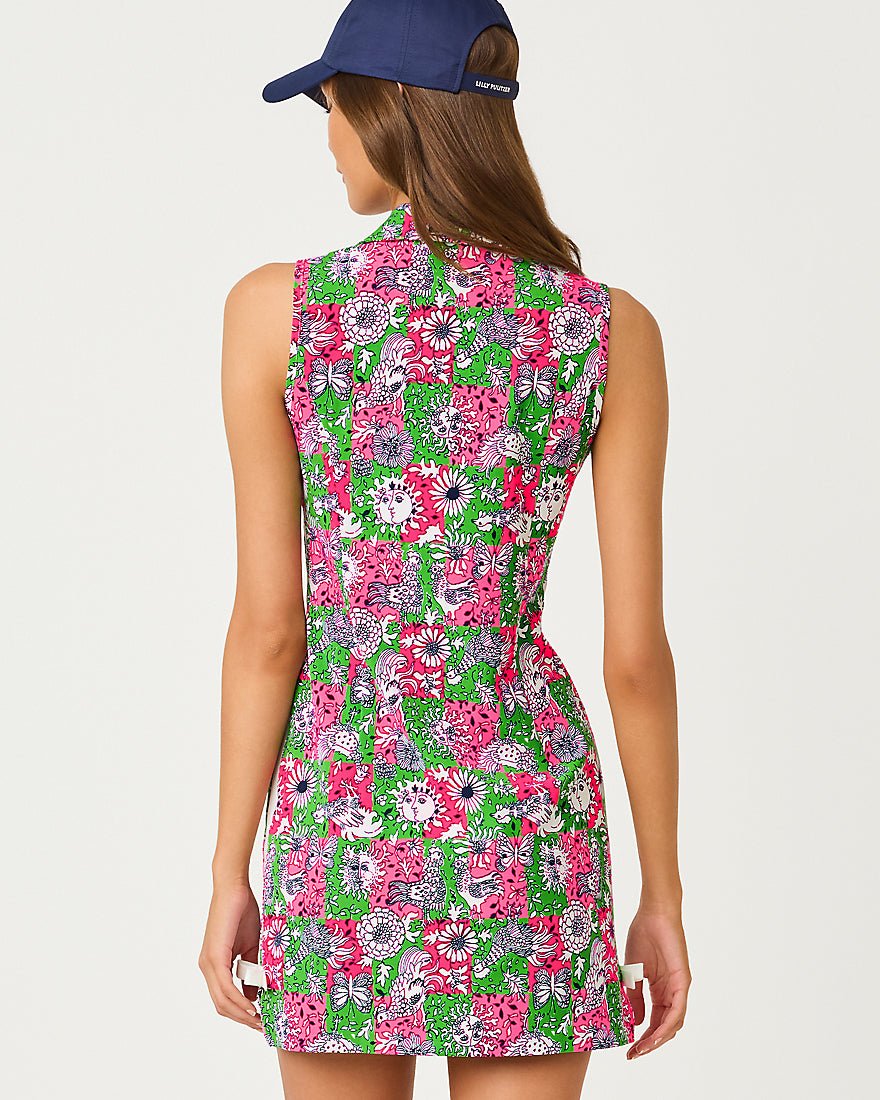 Lilly Pulitzer - Kathy Bow Dress Upf 50 Plus - Cherry Blossom Pink Lil Chicken Check