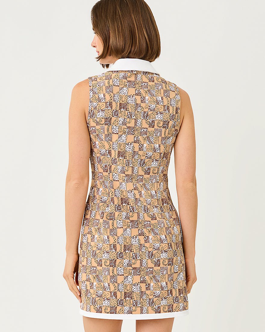 Lilly Pulitzer - Kathy Bow Dress Upf 50 Plus - Iced Latte Cheetah Checks
