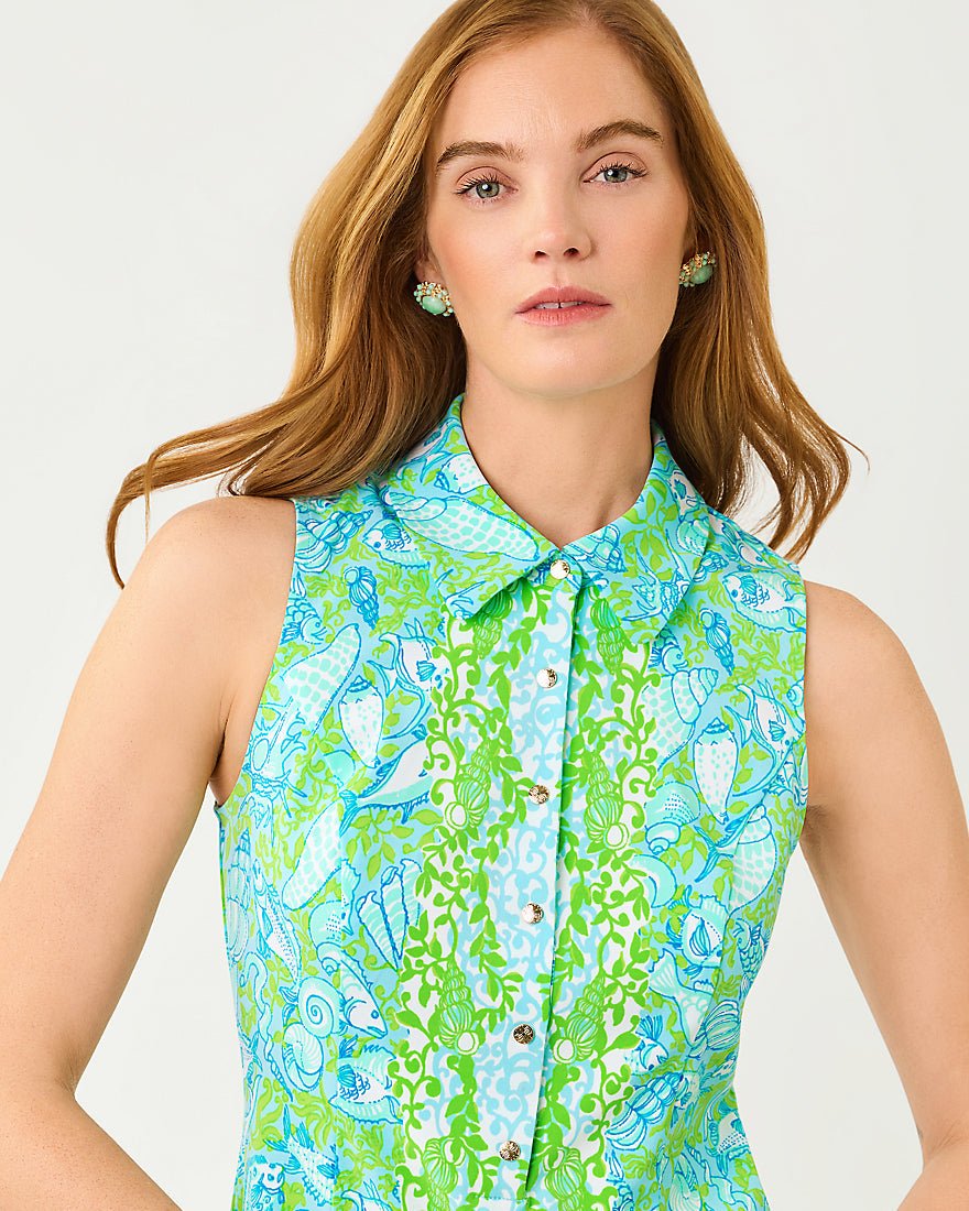Lilly Pulitzer - Kathy Dress Upf 50 Plus - Day Dream Blue Throw Me A Line