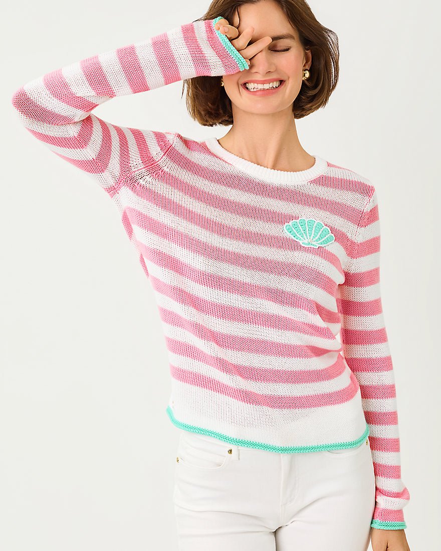 Lilly Pulitzer - Kellyn Sweater - Conch Shell Pink Nauti Stripe