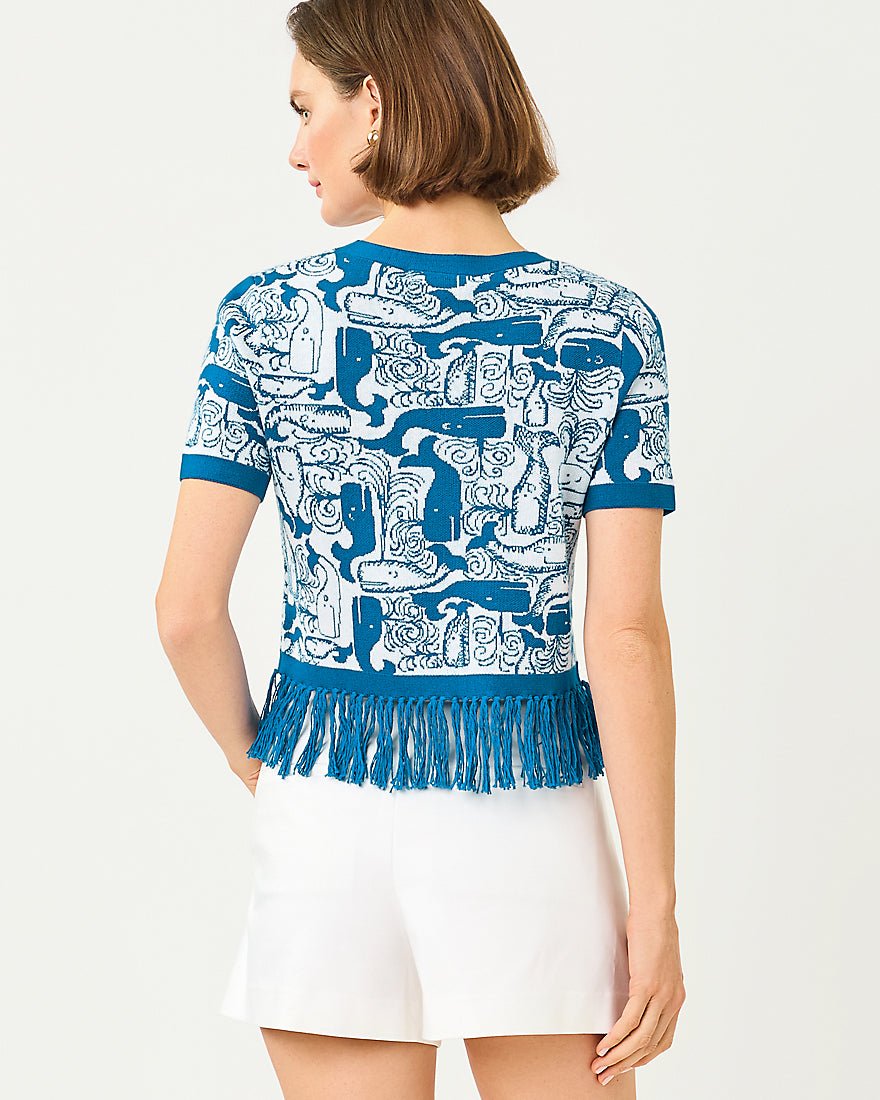 Lilly Pulitzer - Kendra Sweater - Nassau Blue Thar She Blows