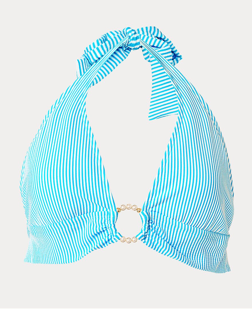 Lilly Pulitzer - Ketos Bikini Top - Capri Blue Seersucker Stripe