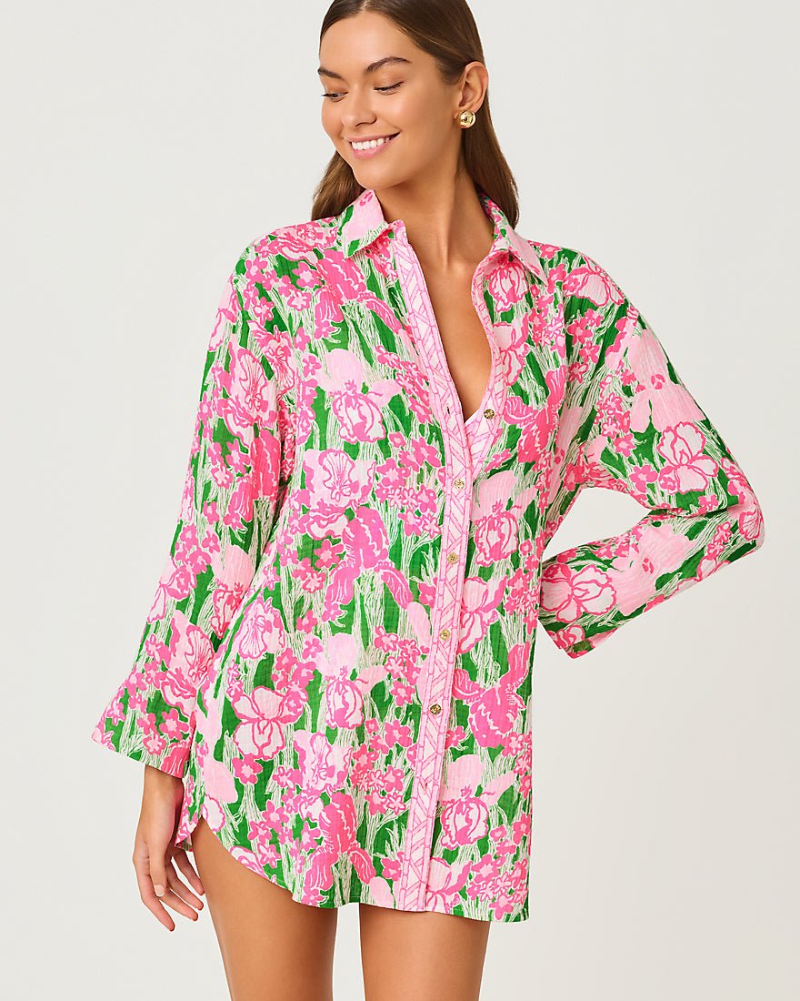 Lilly Pulitzer - Kwitney Long Sleeve Coverup - Putting Green Hannah