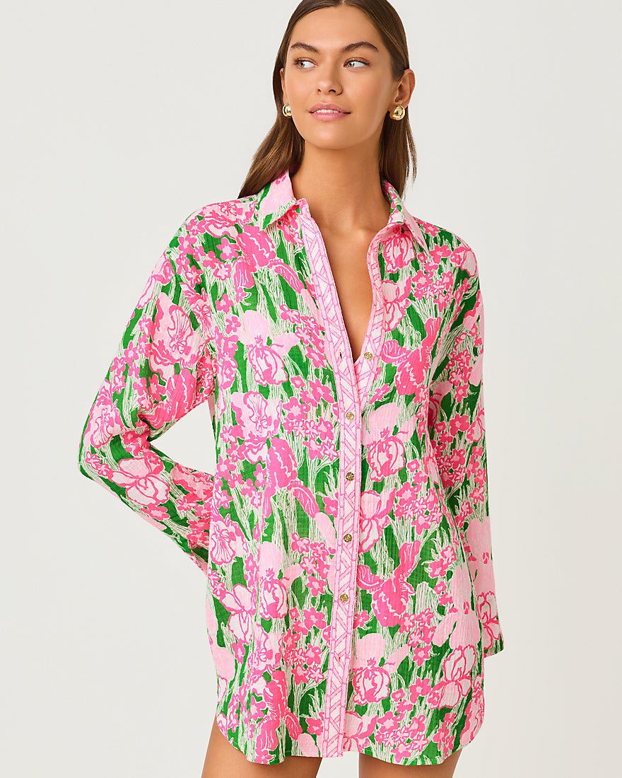 Lilly Pulitzer - Kwitney Long Sleeve Coverup - Putting Green Hannah