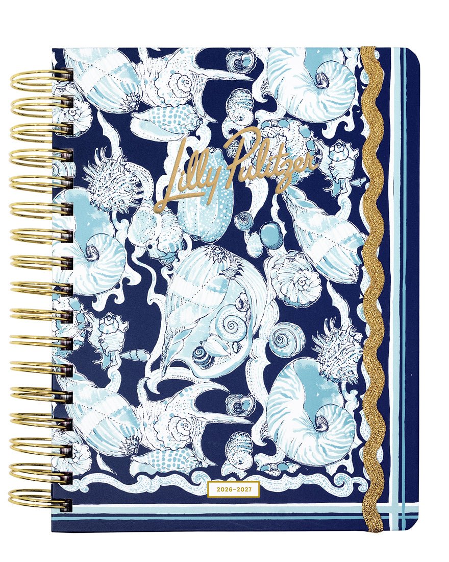 Lilly Pulitzer - Large 17 Month Agenda - Resort White Shell Shine