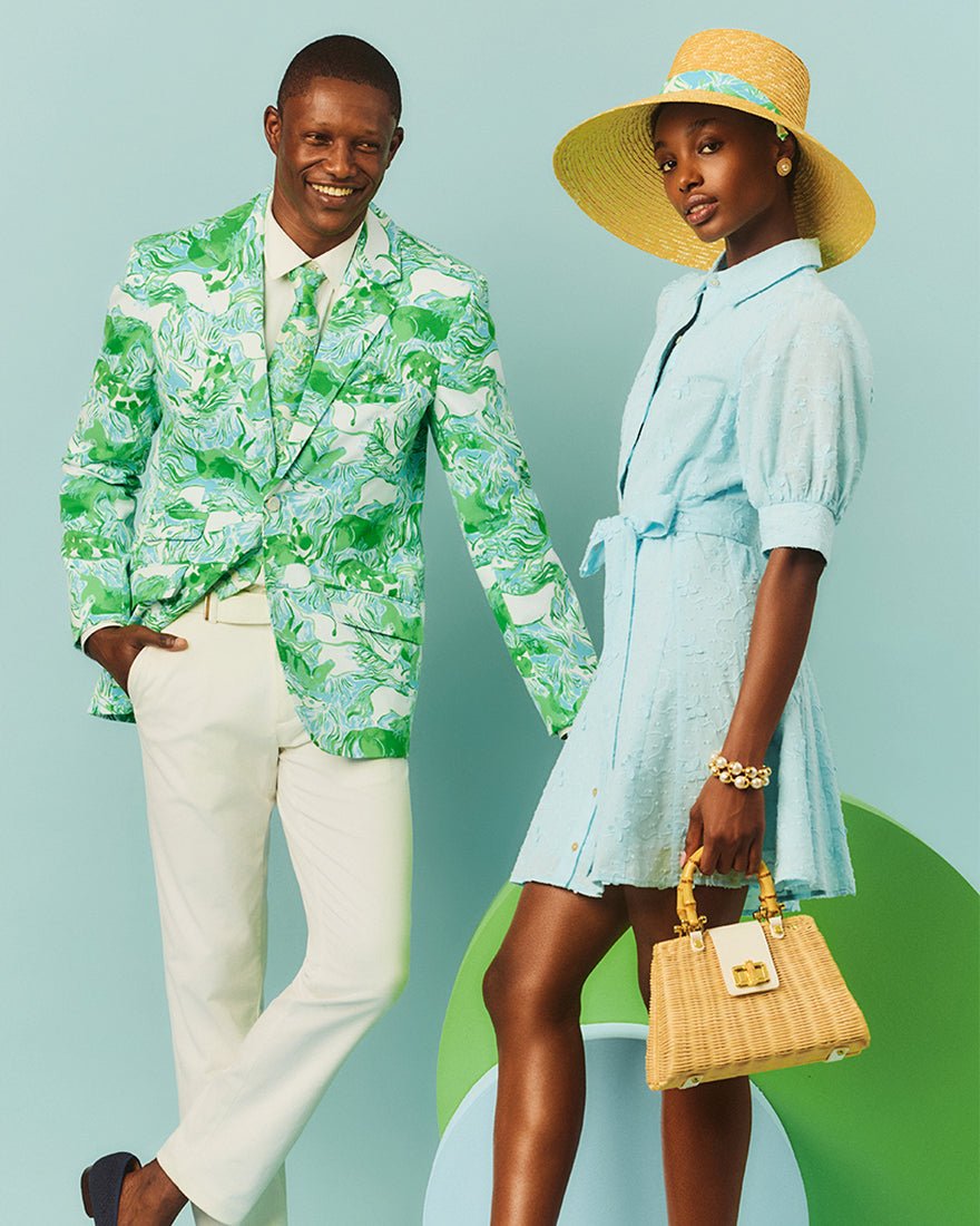 Lilly Pulitzer - Larkyn Shirtdress - Day Dream Blue Monarch Embroidered Cotton Swiss Dot