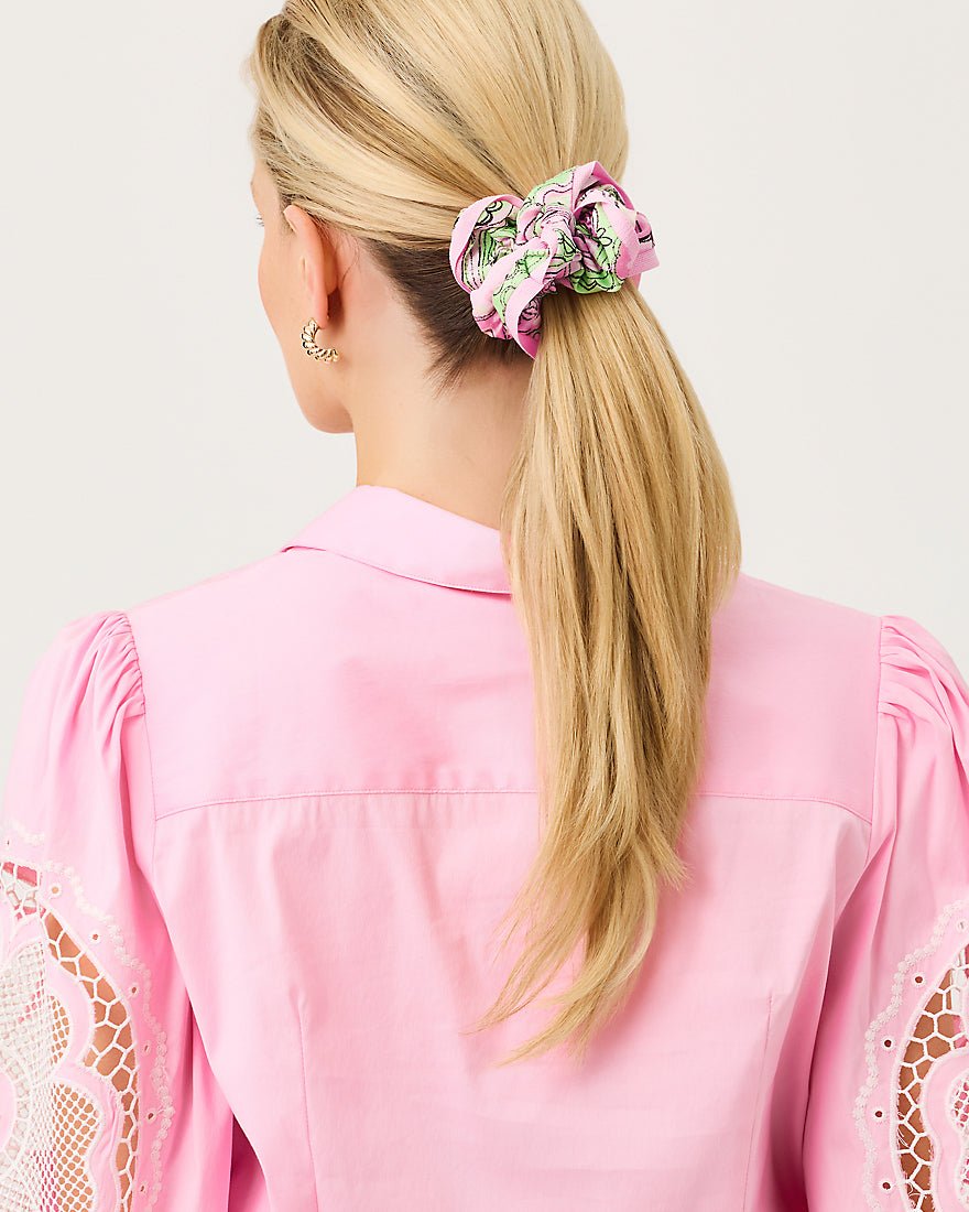 Lilly Pulitzer - Layered Ruffle Scrunchie Set - Onyx Blushing Blooms