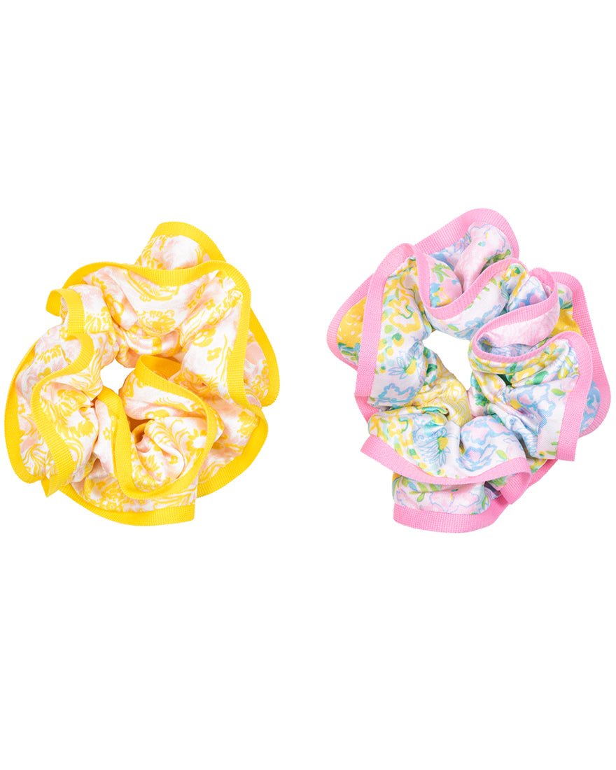 Lilly Pulitzer - Layered Ruffle Scrunchie Set - Royal Zoo Lilly Garden Home