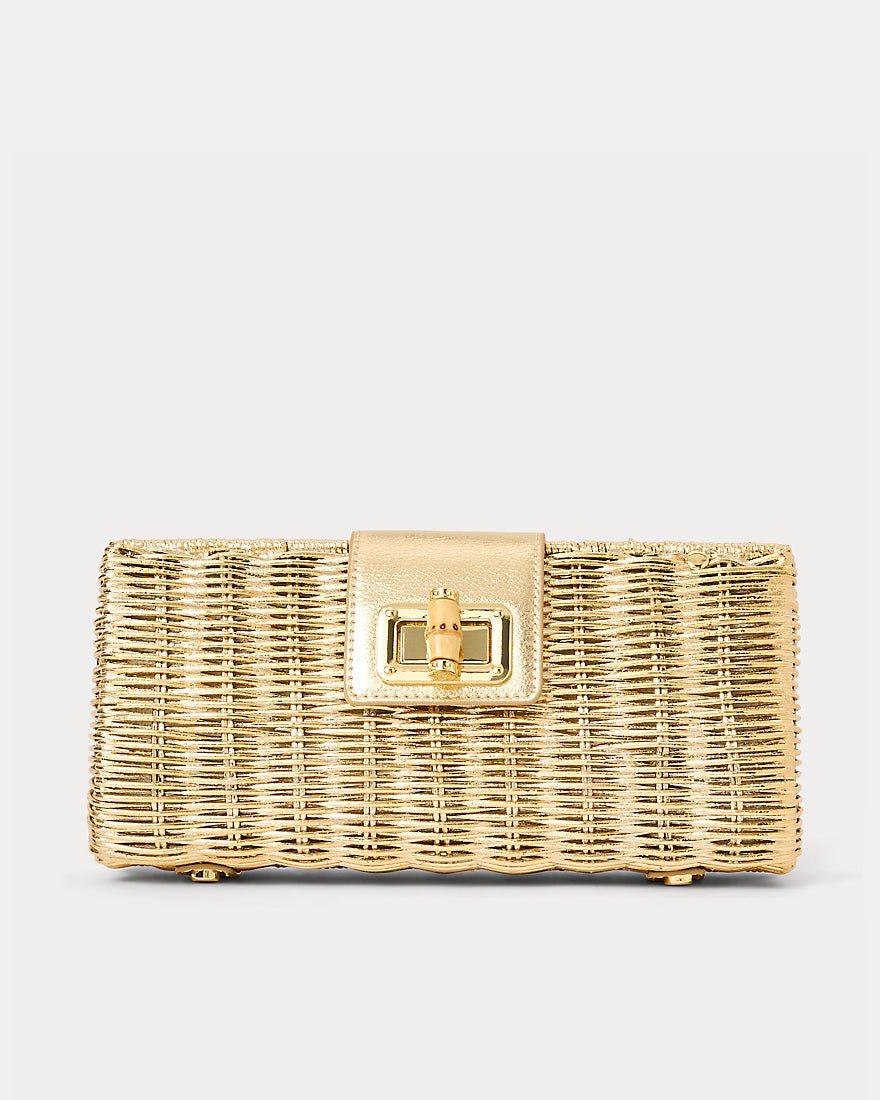 Lilly Pulitzer - Leena Wicker Clutch - Gold Metallic